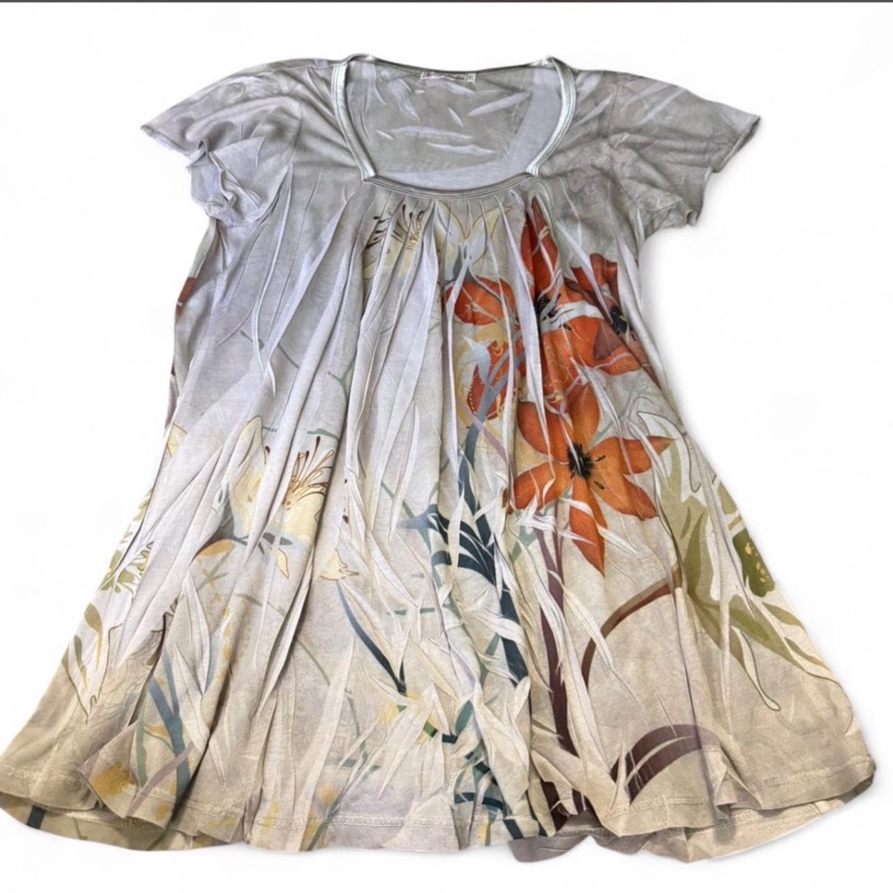 Y2K Flora Print Women's Babydoll Top